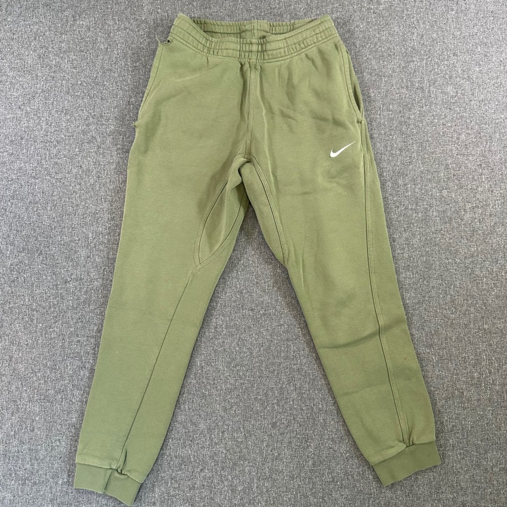 Nike Mens Sportswear Club Fleece Joggers Olive Green Sweatpants Size S Small